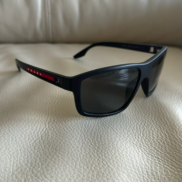 Prada Men's Black Polarized Sunglasses, PS 02WS 57 - Picture 1 of 9